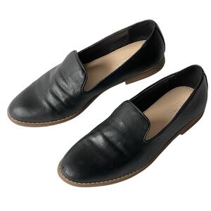 Michael by Michael Shannon Black Leather Loafer Flats Slip On Comfort Shoes, 9